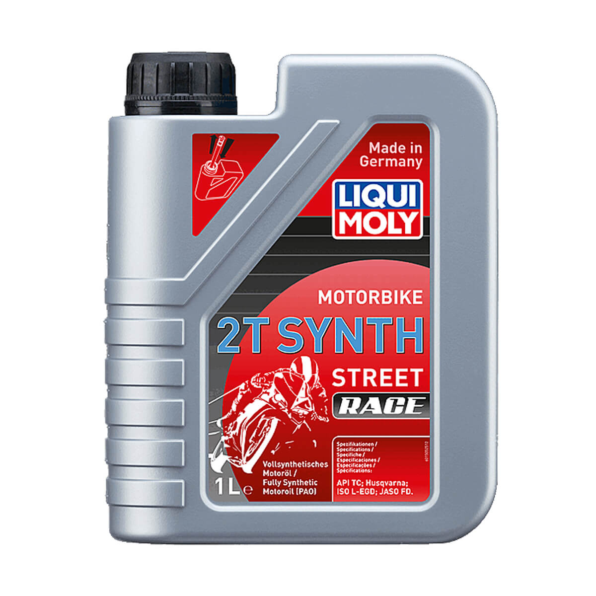 Óleo Mistura Liqui Moly 100% sintético 2T Street Race 1 LT