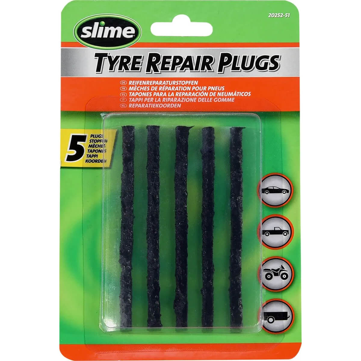Tiras de Reparação Tubeless SLIME - 5 Unidades
