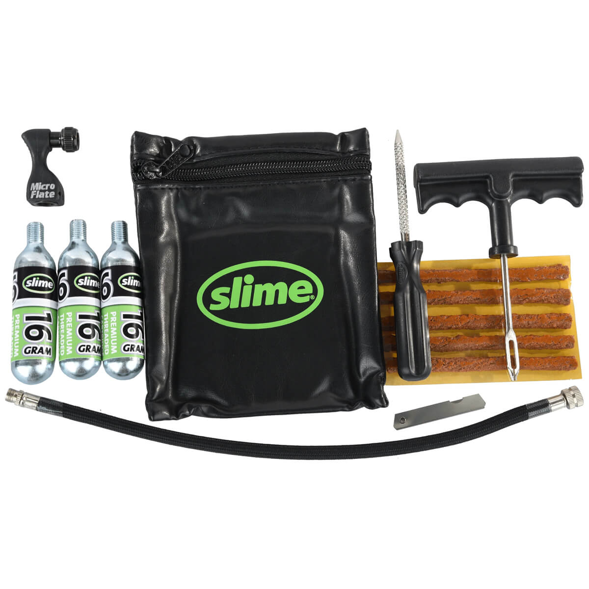 Kit Reparação Pneus Tubeless CO2 Com Bolsa SLIME