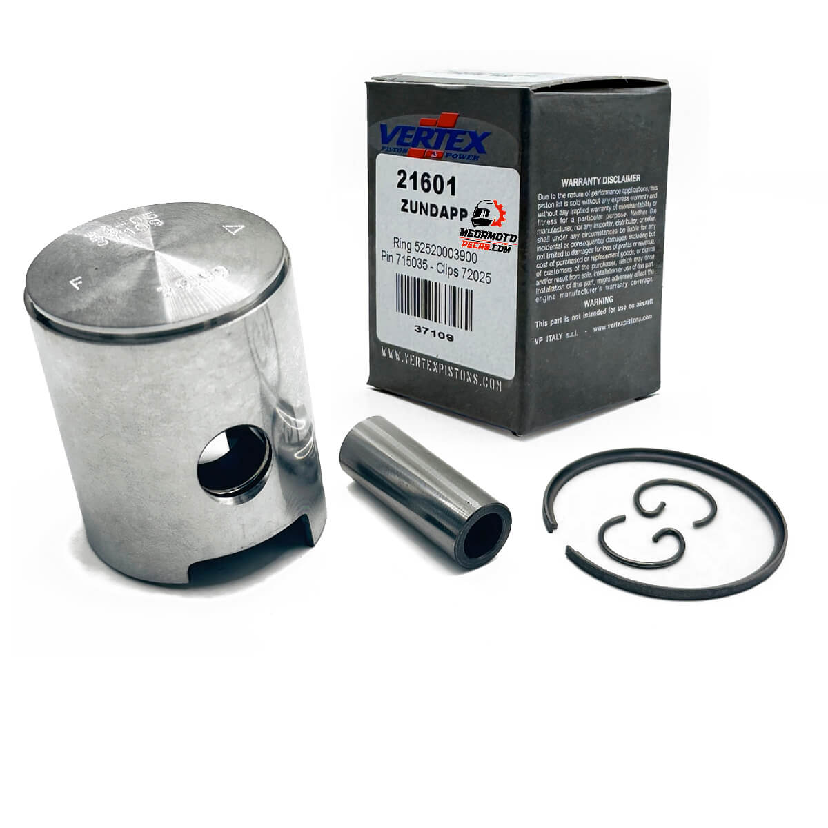 Piston Ø38,96MM Letra C Zundapp 5V 1 Segmento VERTEX