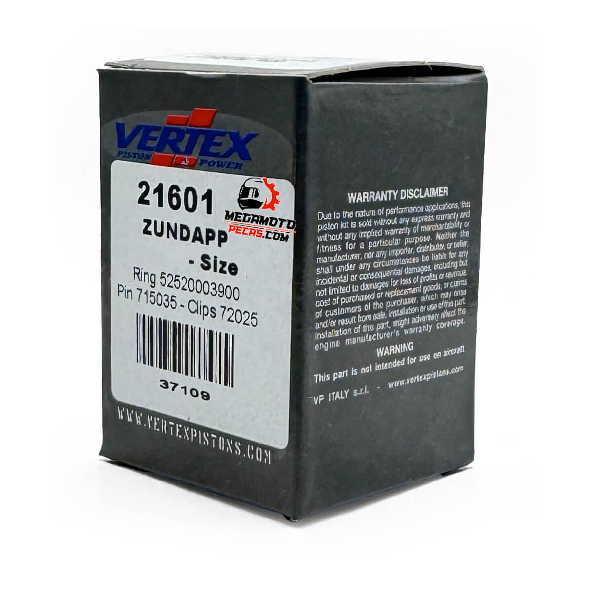 Piston Ø38,98MM Letra D Zundapp 5V 1 Segmento VERTEX