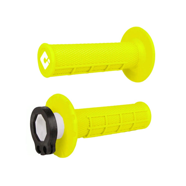 Punhos ODI MX V2 Half-Waffle Lock-On Amarelo Fluo