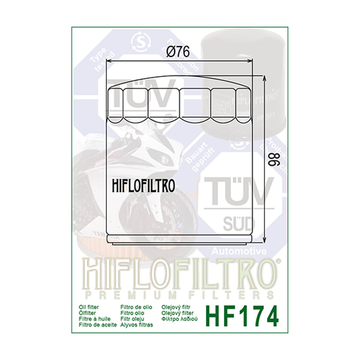 Filtro de Óleo HF174C Cromado Harley Davidson Hiflofiltro