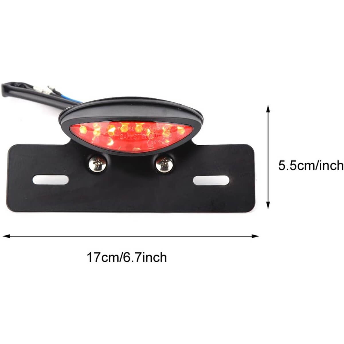 Farolim Oval Universal C/ Suporte Matricula Vermelho