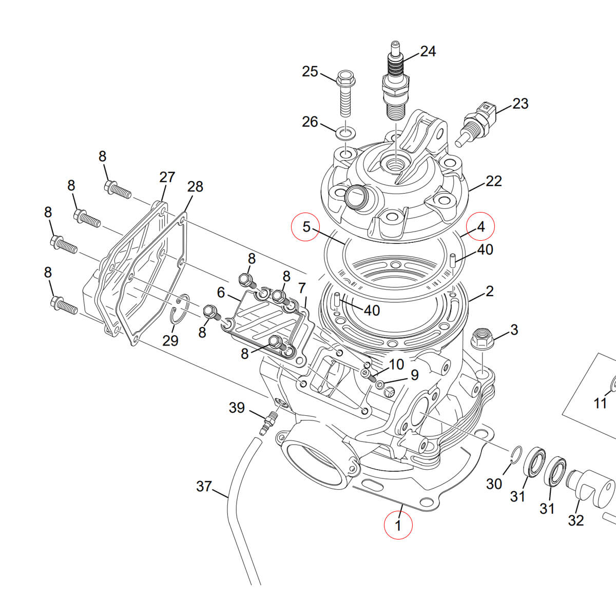Kit Juntas Top Set SHERCO SE/R 250/ 300 2T