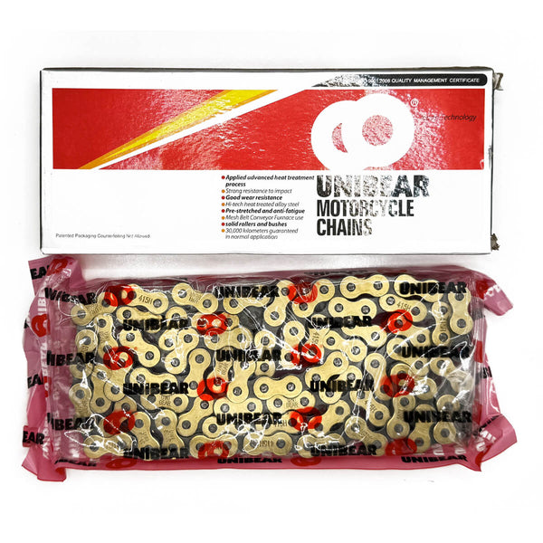 Corrente UNIBEAR 415 com 114L Dourada Reforçada