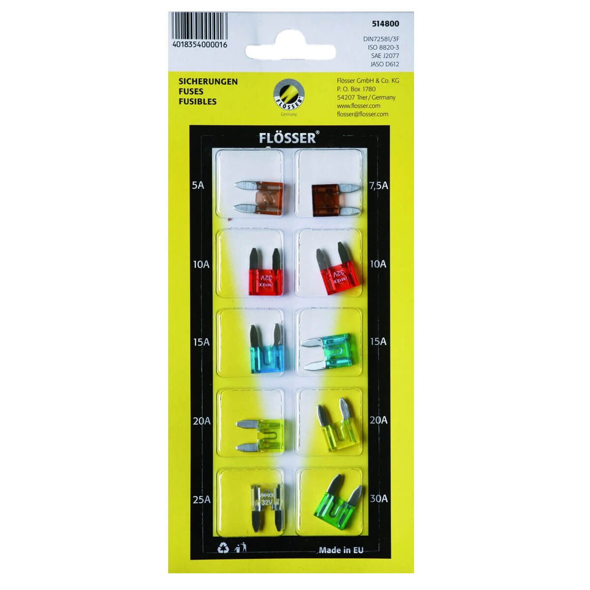 Pack Fusíveis Mini (10 Unidades)
