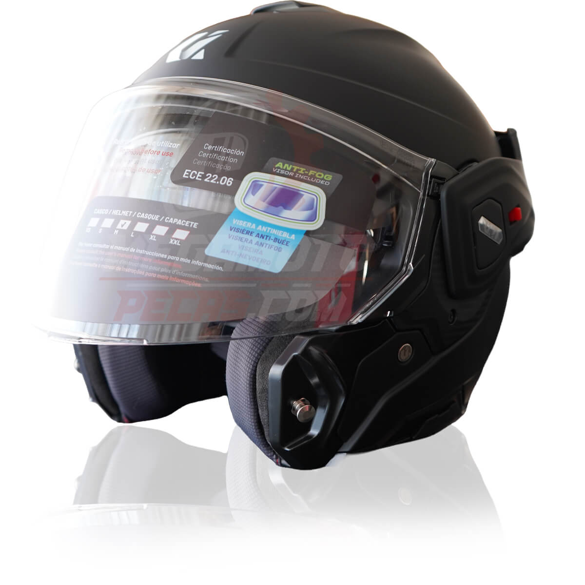 Capacete Modular UNIK Spectrum Flip-Back Preto Matte L