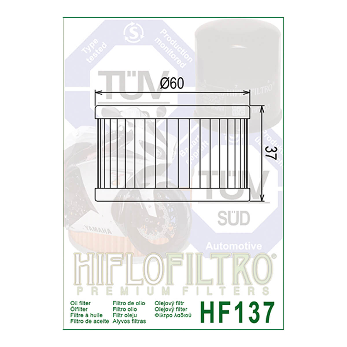 Filtro de Óleo HF137 Hiflofiltro