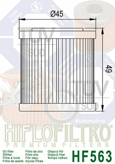 Filtro de Óleo HF563 Hiflofiltro