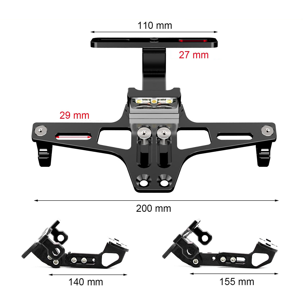 Soporte Matrícula Universal Con Luz De Matrícula