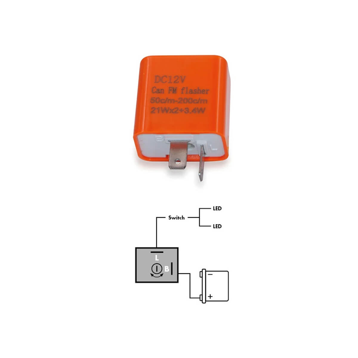 Relé Intermitente Led 2 Polos Velocidad Regulable MEGA PARTS
