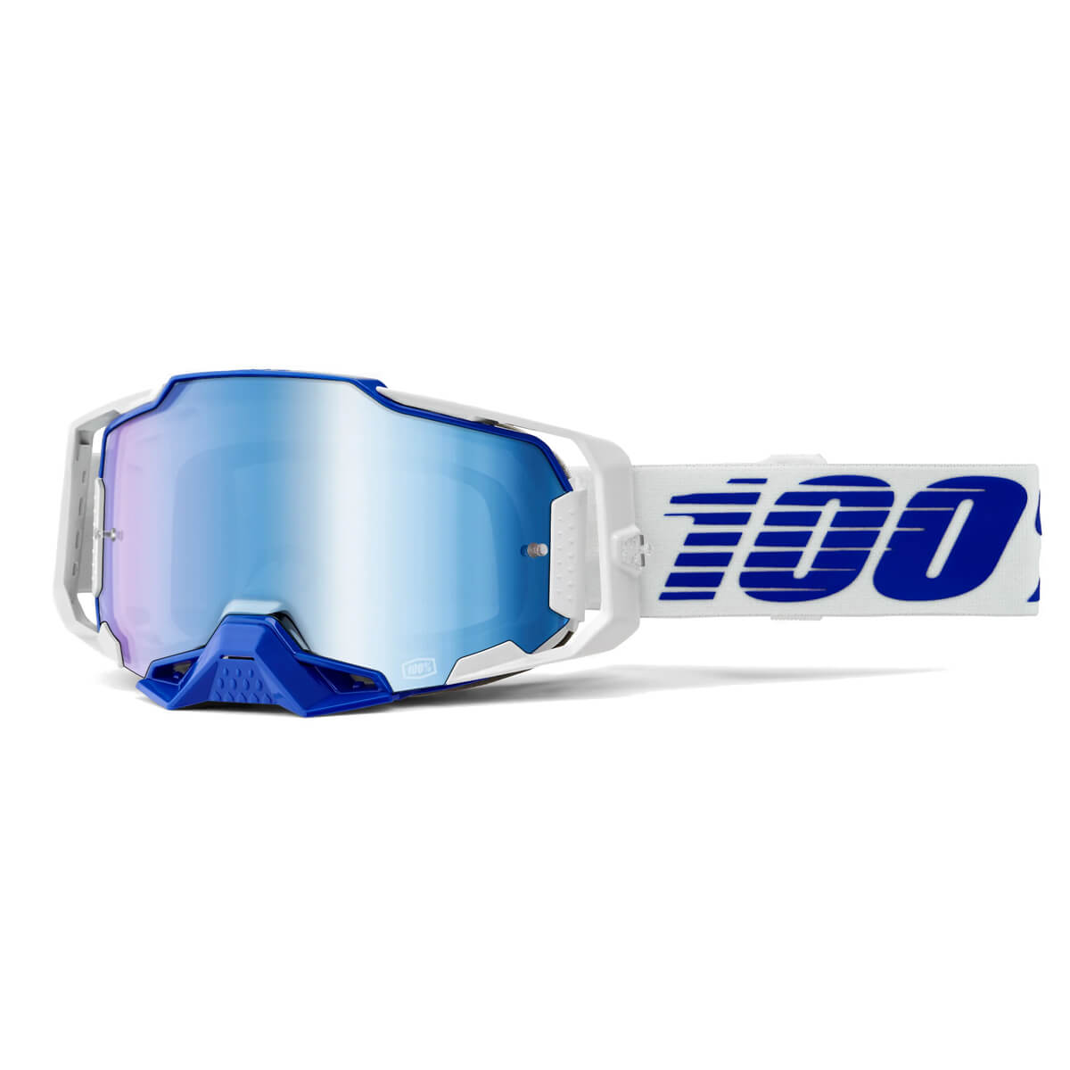 Óculos 100% ARMEGA Azul e Branco Lente Espelhada