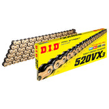 Corrente DID 520 VX3 120L X-Ring Dourada Reforçada