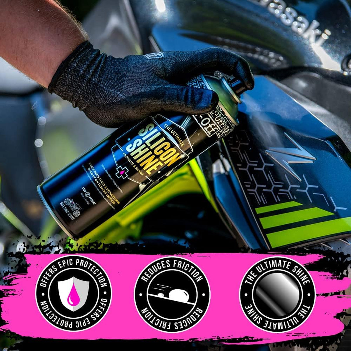 Spray Abrilhantador e Protetor Silicone Shine MUC-OFF
