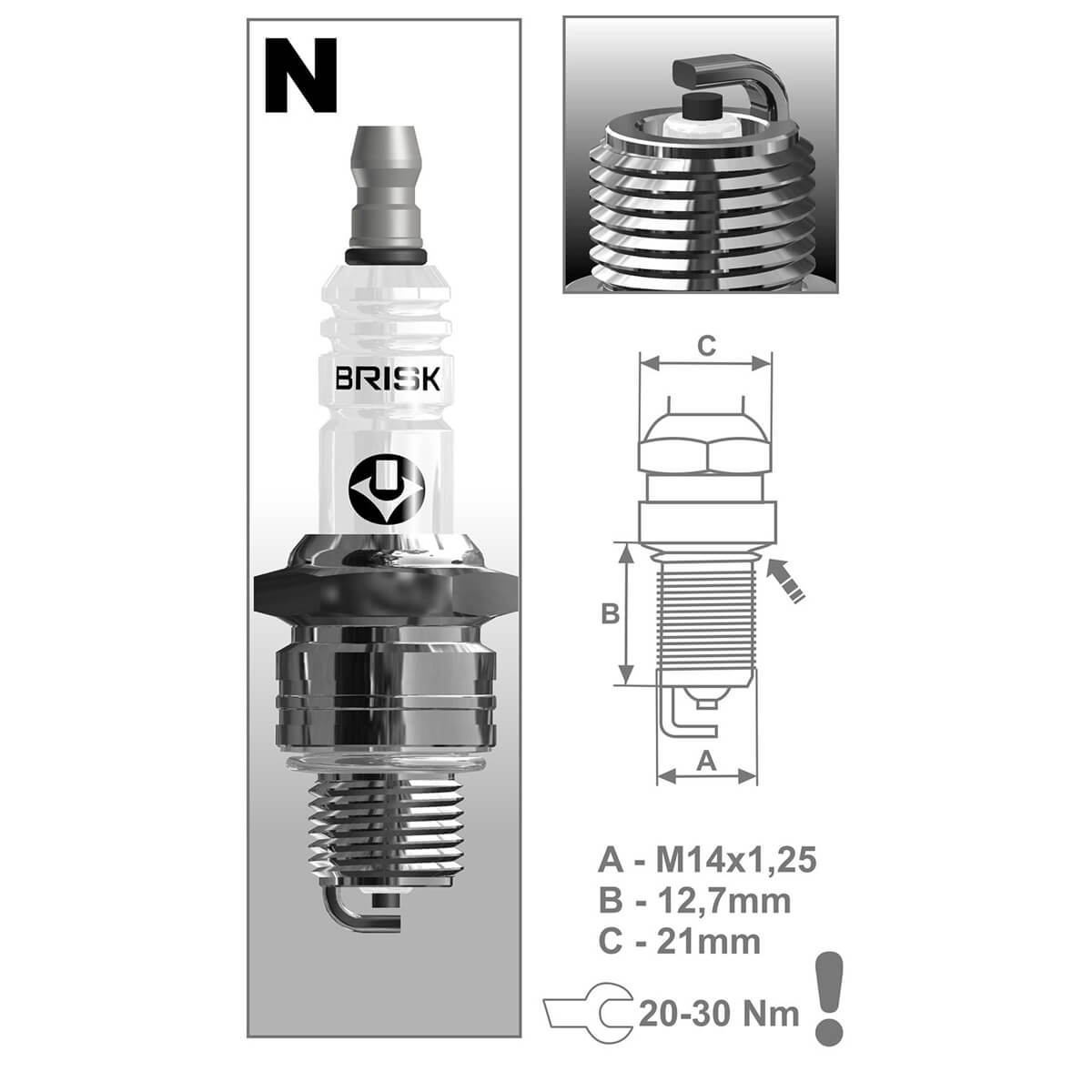 Vela Ignição N14C BRISK (B7HS / B8HS)