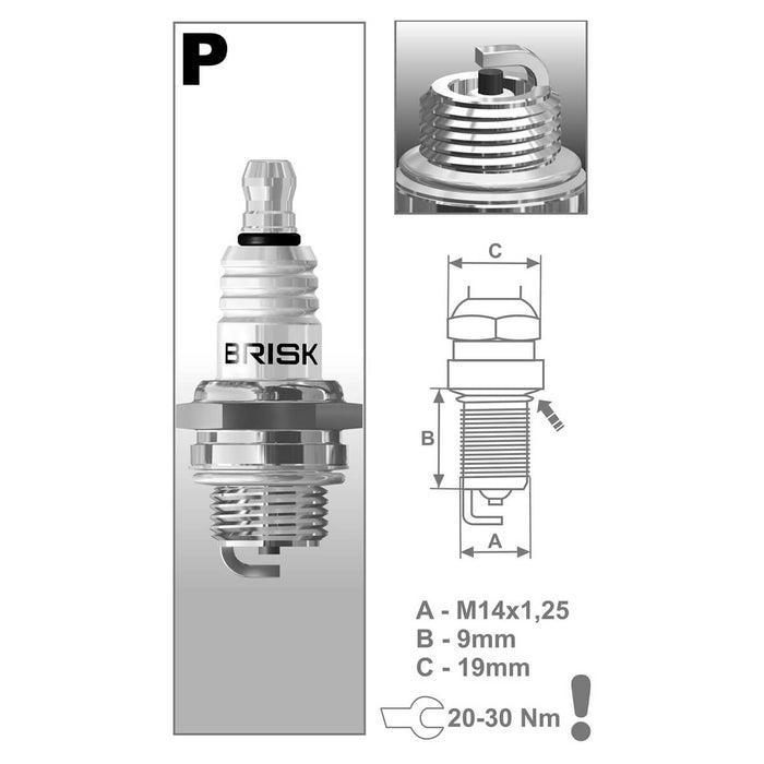 Vela Ignição P17 BRISK (BM6A) (Motosserra/ Minimotos)