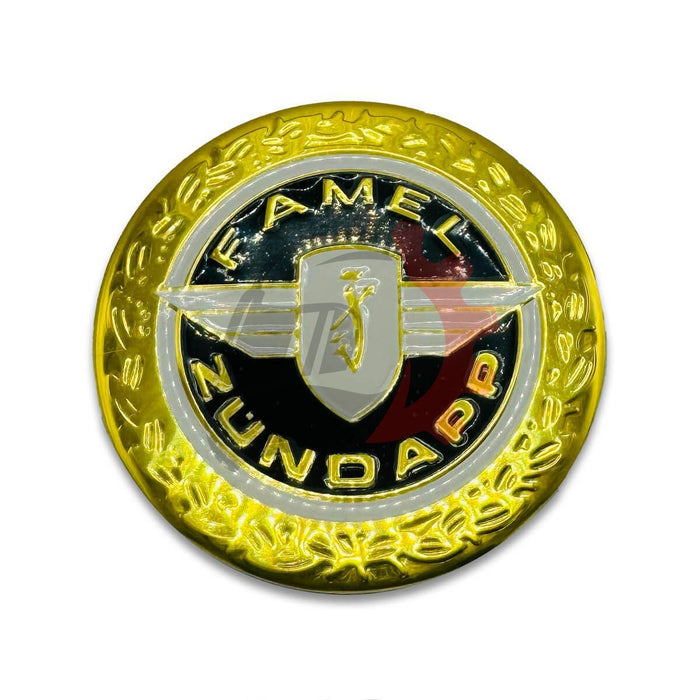 Insignia/ Emblema de depósito de Famel/ Zundapp dorado