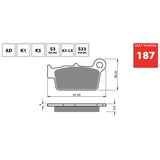 Pastillas de Freno Traseras GF187 K5 GOLDFREN