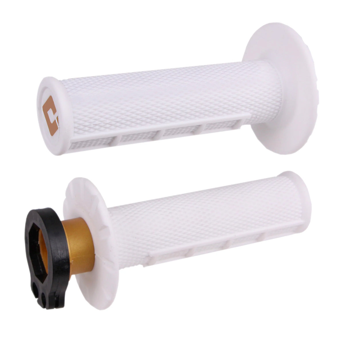 Puños ODI MX V2 Half-Waffle Lock-On Blanco