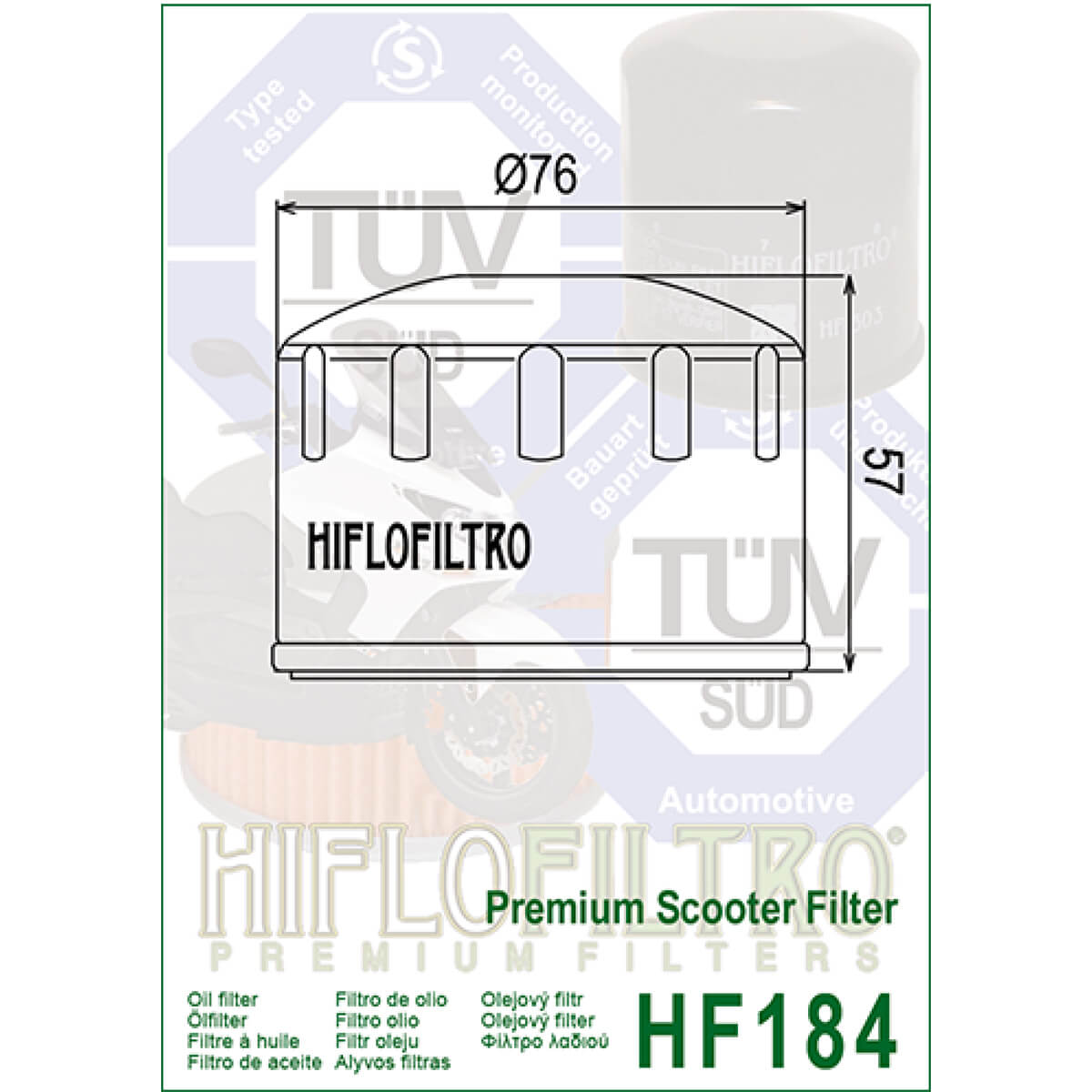 Filtro de Óleo HF184 Hiflofiltro