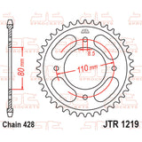 Cremalheira JT 1219 em aço Honda CBF 125 - 41 dentes
