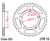 Cremalheira JT 15 em aço com 42 dentes