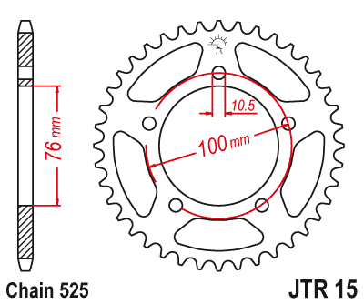 Cremalheira JT 15 em aço com 42 dentes