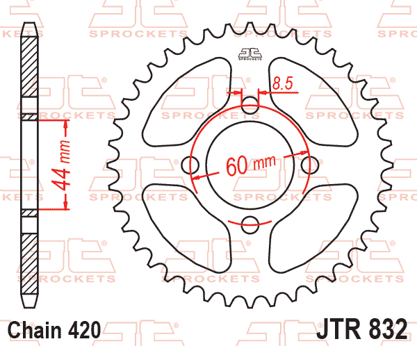 Cremalheira JT 832 em aço com 48 dentes