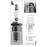 Vela Ignição LR14C BRISK (BR7ES / BR8ES)