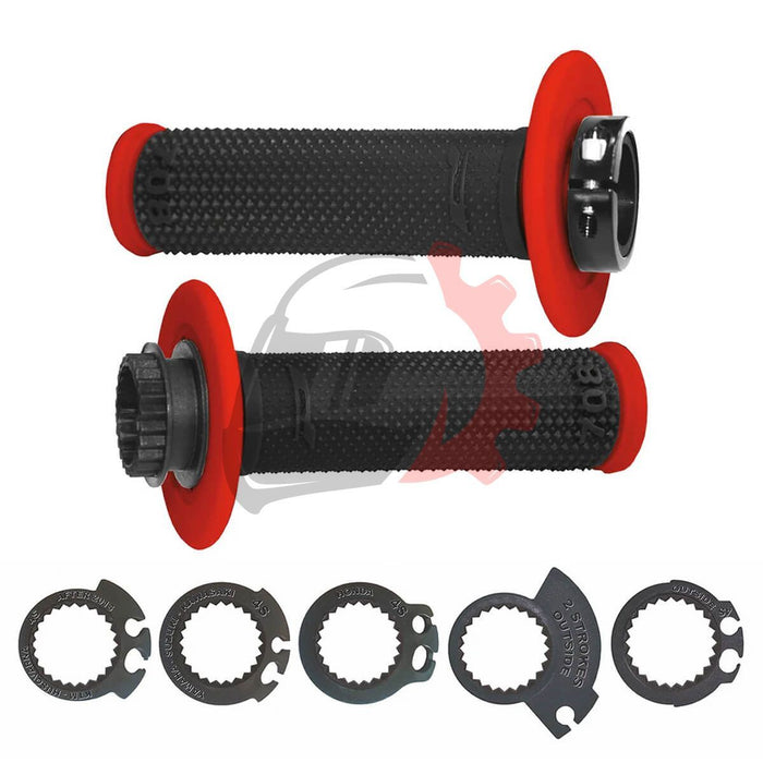 Punhos PROGRIP 708 Lock-On Vermelho/ Preto