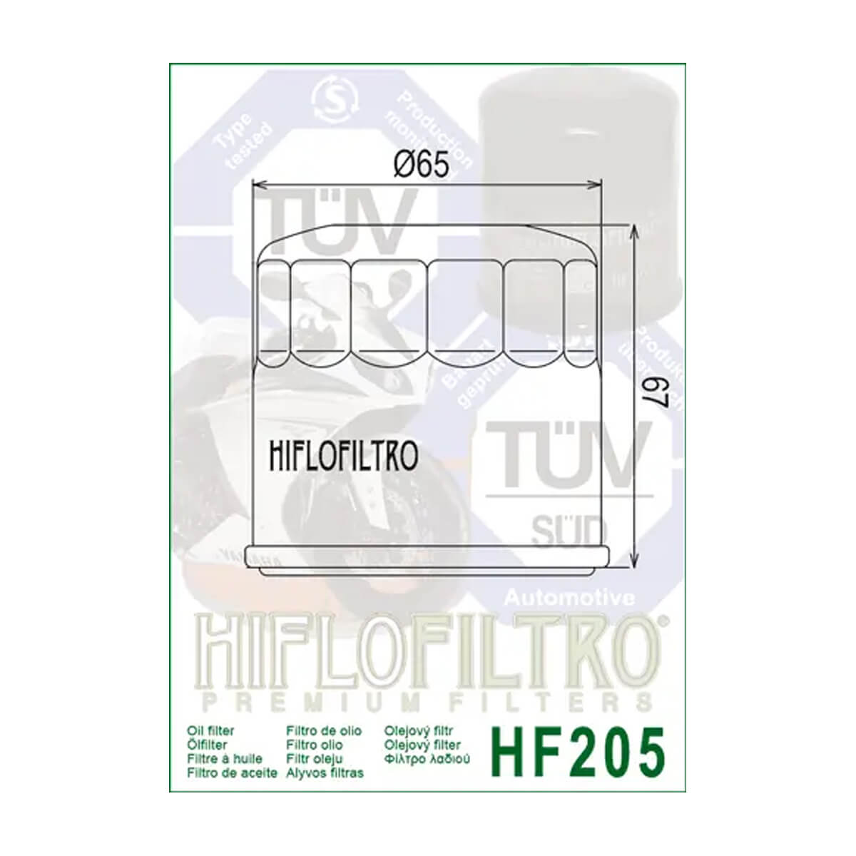 Filtro de Óleo HF205 Yamaha Hiflofiltro