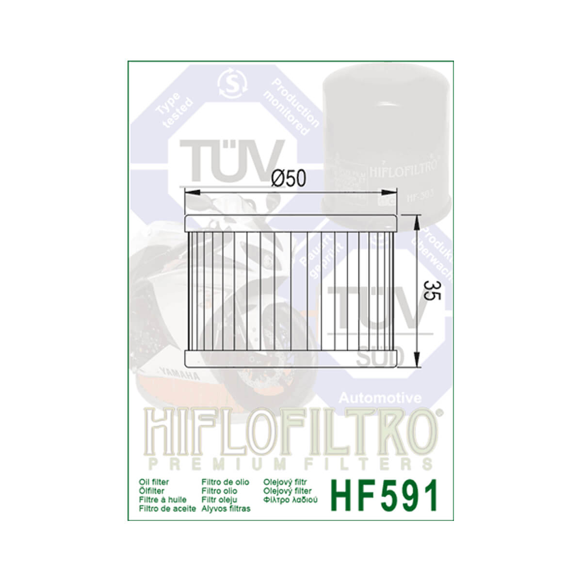Hiflofiltro HF591 Oil Filter