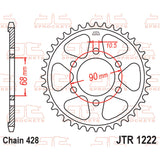 Cremalheira JT 1222 em aço com 47 dentes