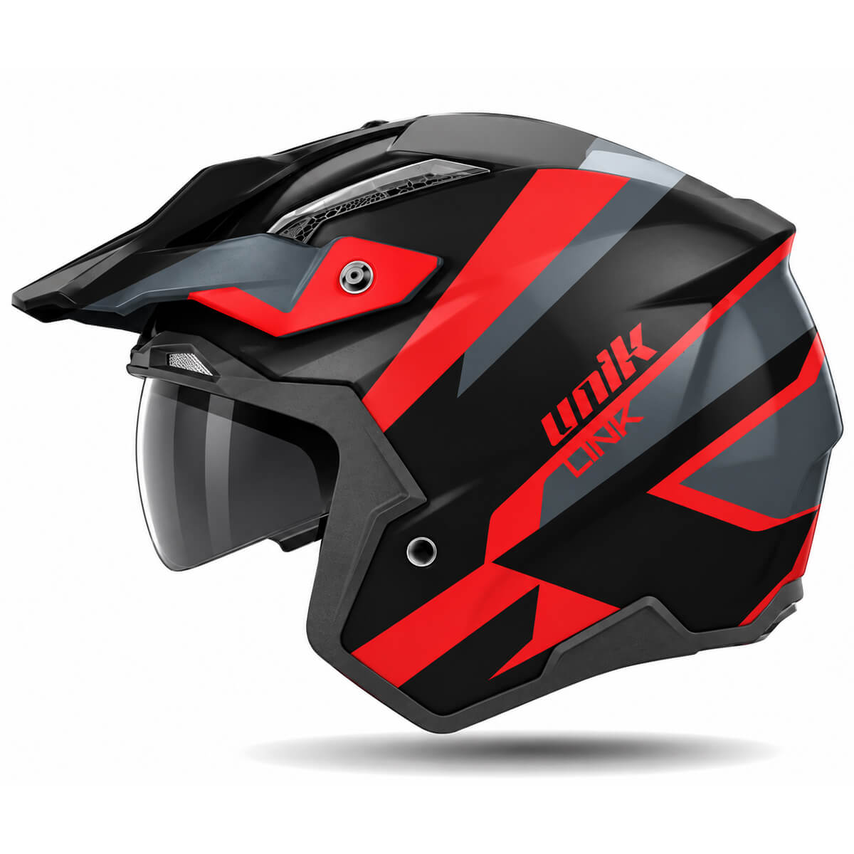 Capacete Unik Link DV com Óculos Preto Vermelho - M