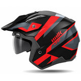 Capacete Unik Link DV com Óculos Preto Vermelho - M