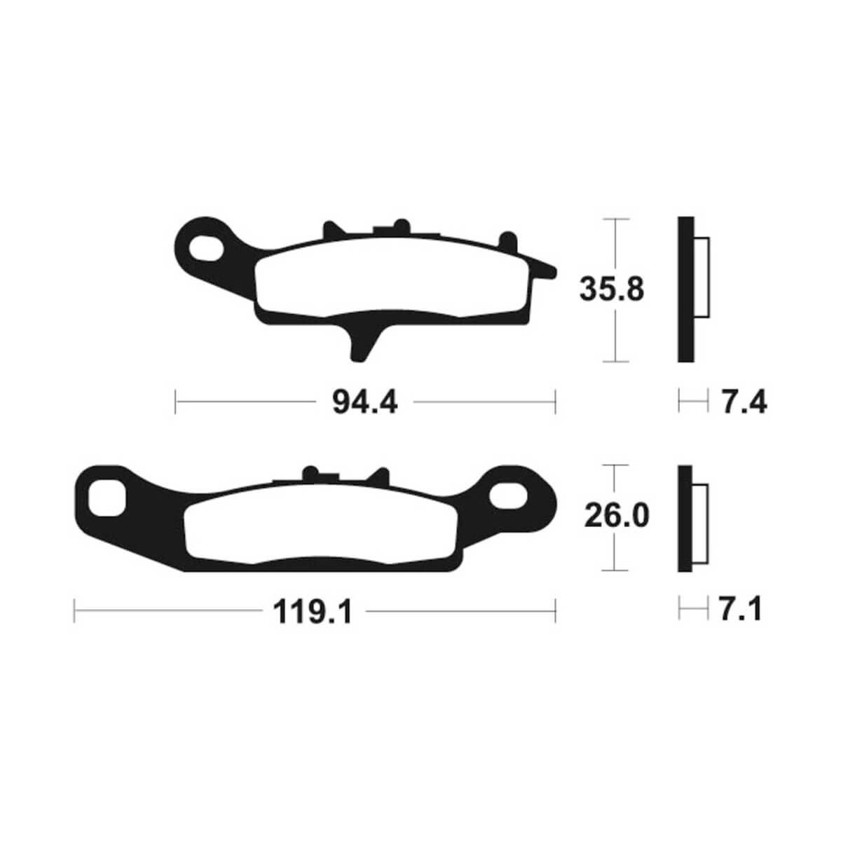 Pastilhas de Travão MO298 Kawasaki KFX 700/ KFX 450 R